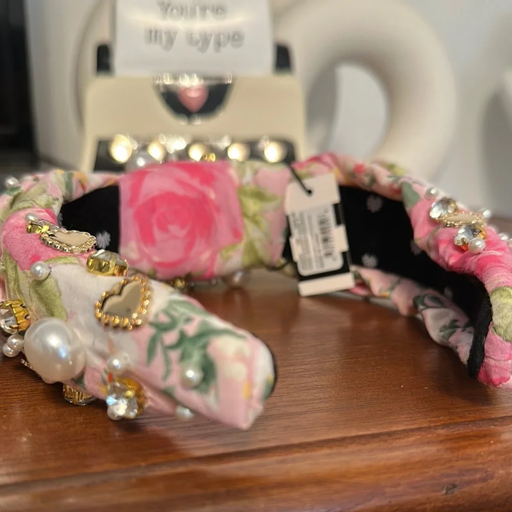 Floral Pink Embellished Headband - Picture 2 of 3